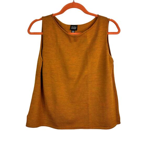 Eileen Fisher Orange Sleeveless 100% Wool Tank Top Sz medium - Picture 1 of 4